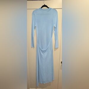 Zara Light Blue Knit Long Sleeve Dress